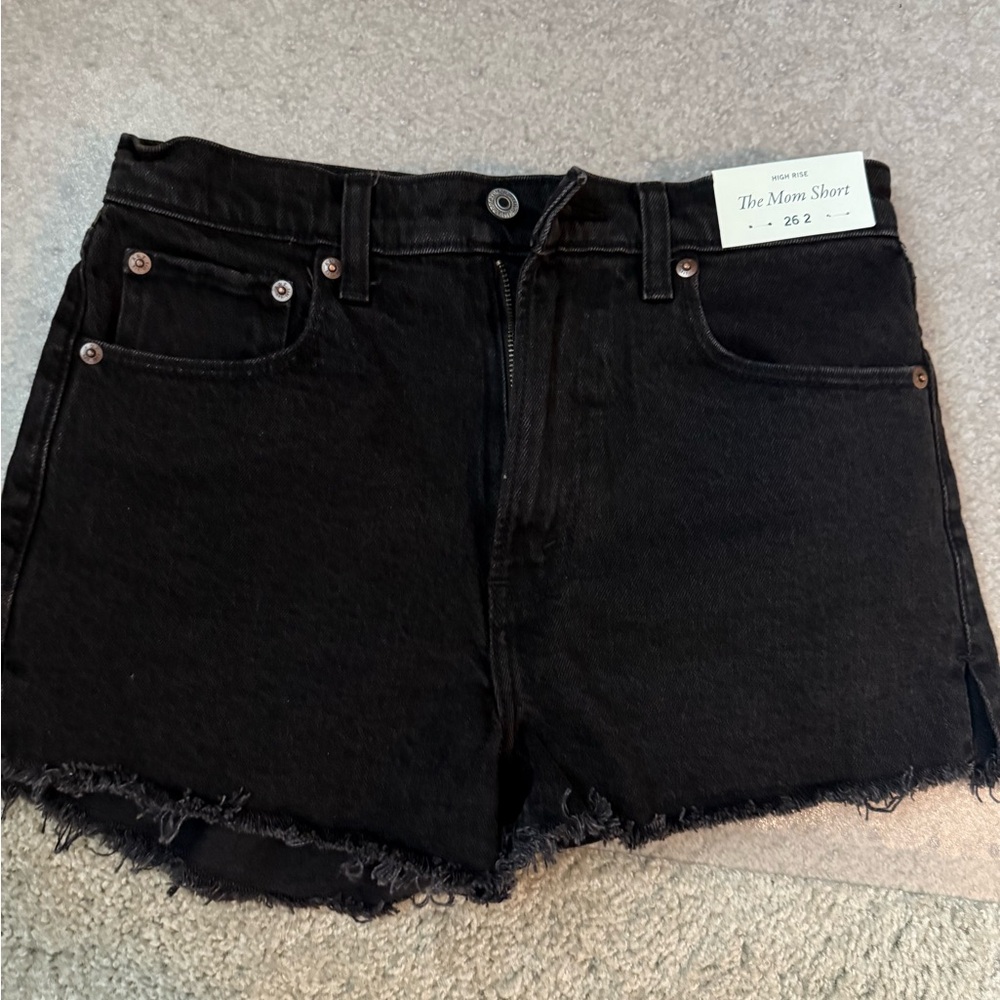 NWT Abercrombie & Fitch Black Jean Mom Shorts